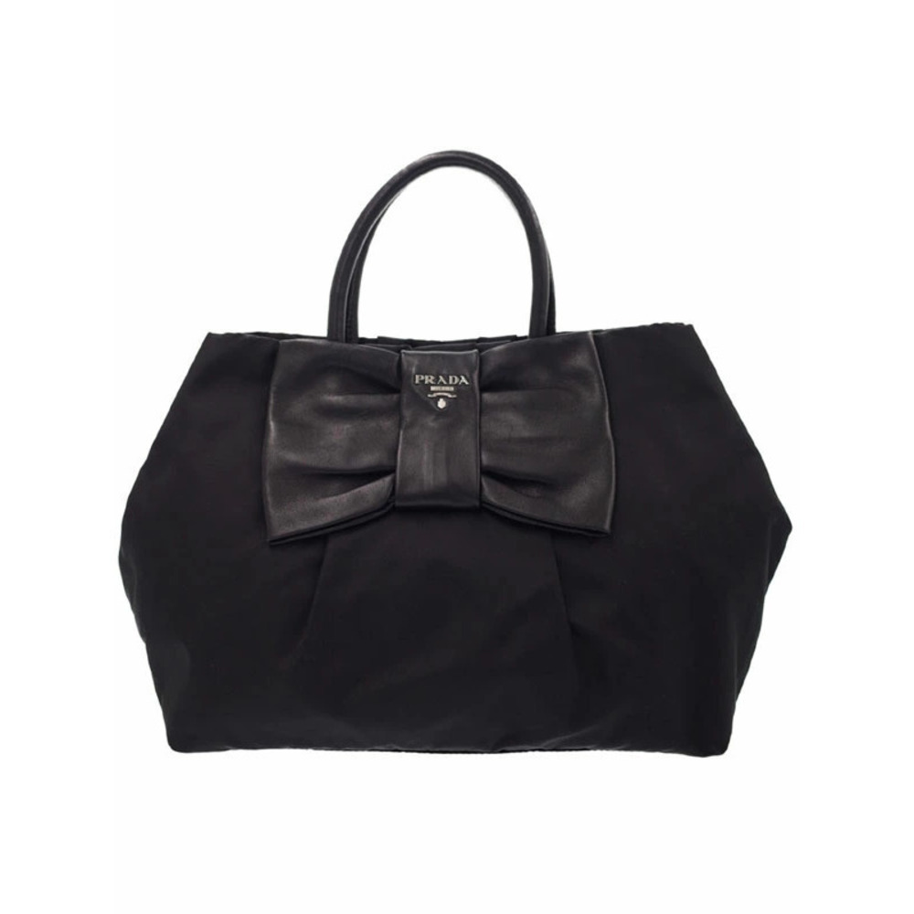 Prada Tessuto bow tote Shoulder bag black